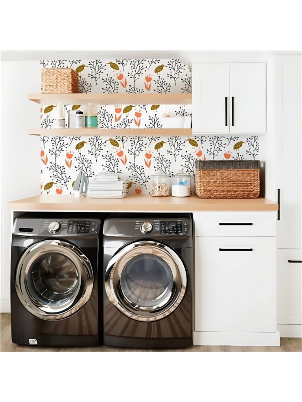 Floral Peel and Stick Wallpaper Contact Paper 17.7i''×118.1'' Wall Paper Vinyl